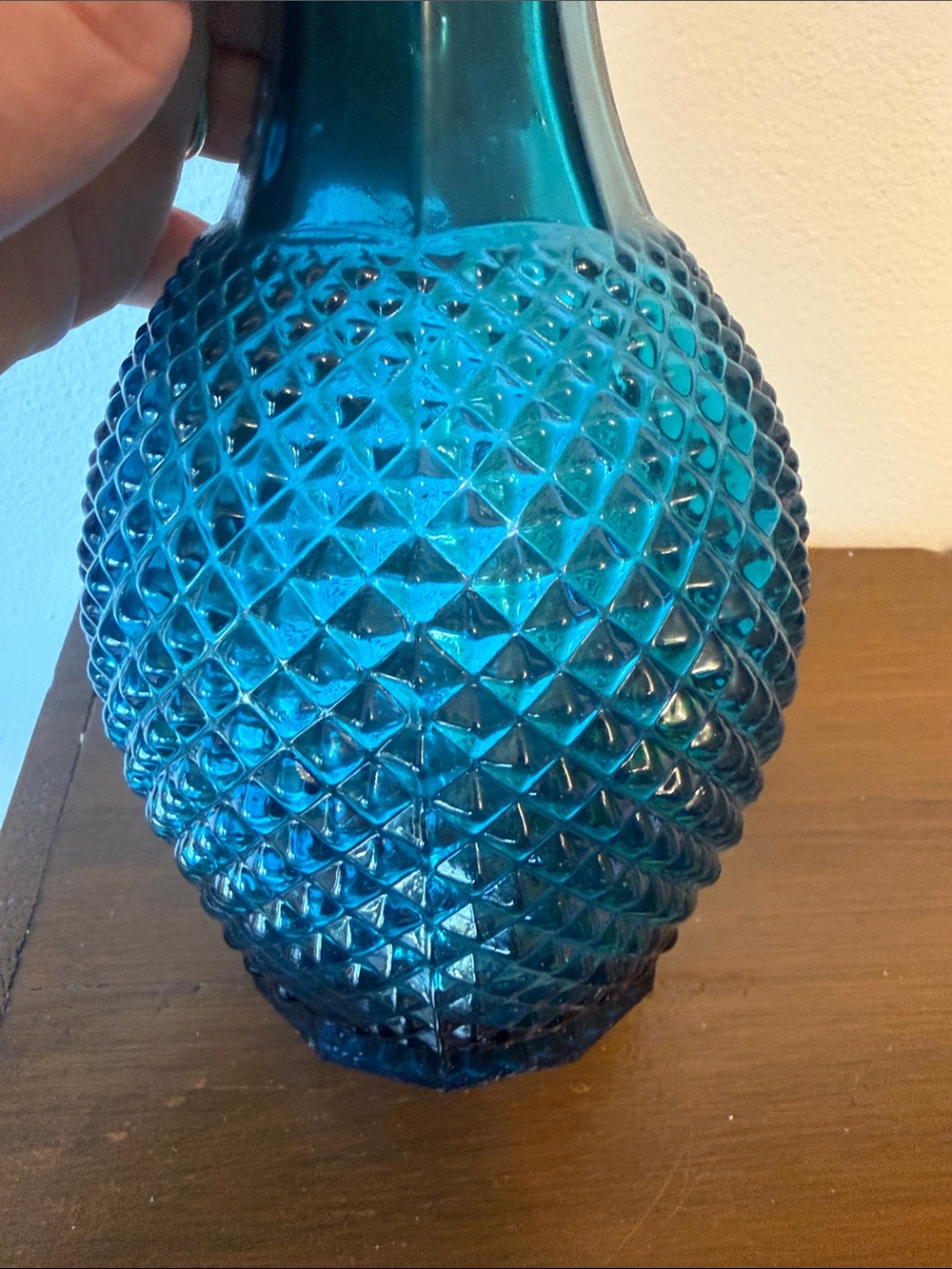Teal Glass Textured Decanter - Home Accents - Picture 3 of 3